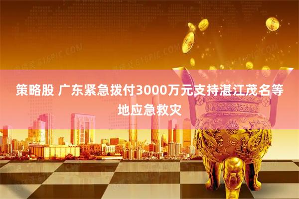 策略股 广东紧急拨付3000万元支持湛江茂名等地应急救灾