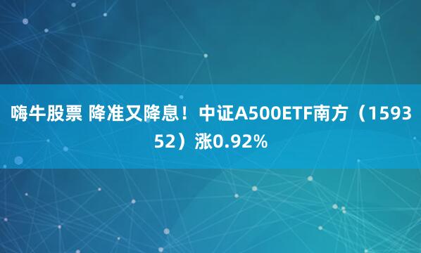 嗨牛股票 降准又降息！中证A500ETF南方（159352）涨0.92%